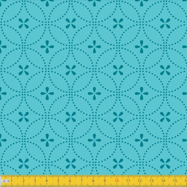 Tecido Tricoline Estampado Entrelinhas Tiffany Must Have 1234v07