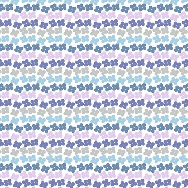 Tecido Tricoline Estampado Faixas de Flores Azul 5165V002