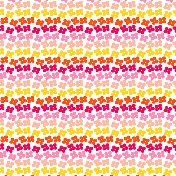 Tecido Tricoline Estampado Faixas de Flores Colorido 5165V004