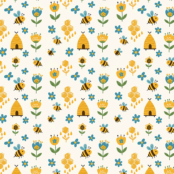 Tecido Tricoline Estampado Fazenda de Mel 9050V440