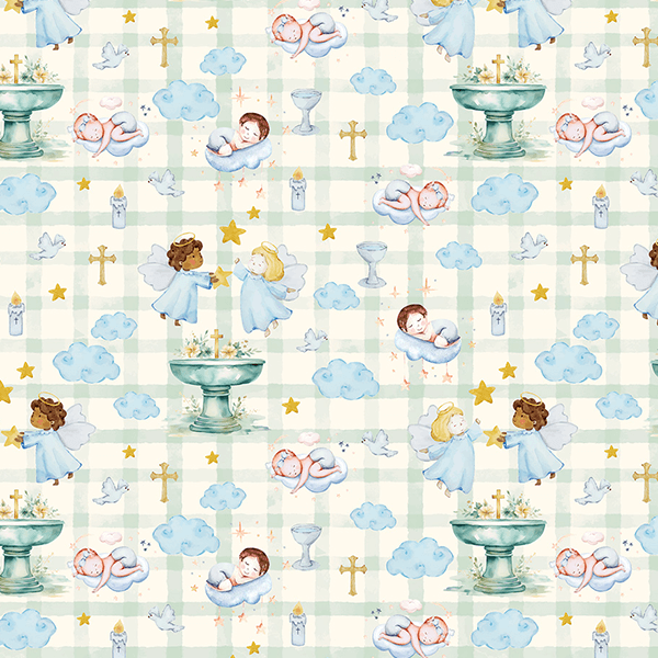 Tecido Tricoline Estampado Festa dos Anjinhos Xadrez 9050V448