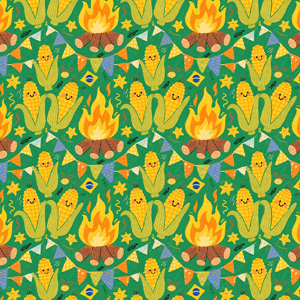 Tecido Tricoline Estampado Festa Milhos Junino 9050v450