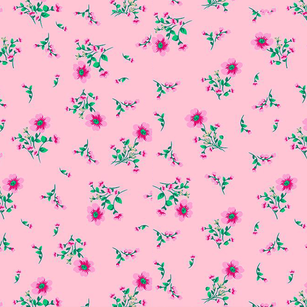 Tecido Tricoline Estampado Flor Miúda Rosa 5162V001