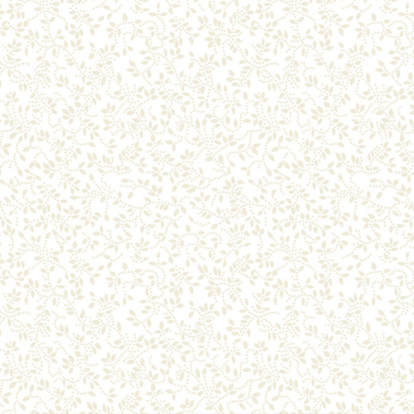 Tecido Tricoline Estampado Floral Ramificado Branco 1047v203