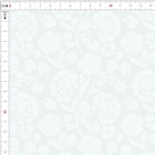 Tecido Tricoline Estampado Flores de Camafeu Off White 2118v001