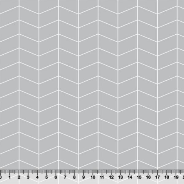 Tecido Tricoline Estampado Grade Geométrica 3732SIL01