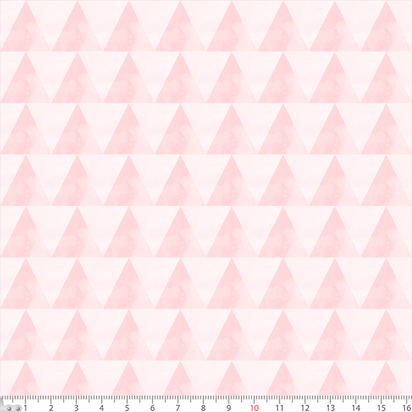 Tecido Tricoline  Estampado  Grid de Triângulos Rosa 8110v03