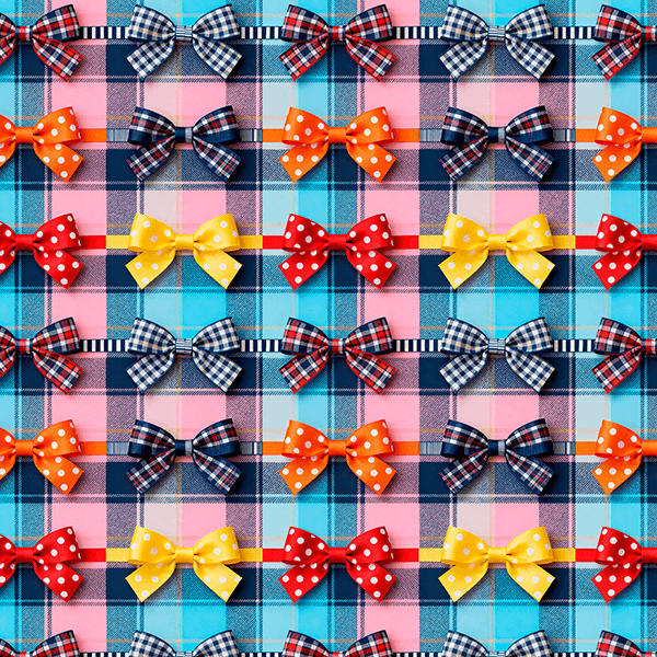 Tecido Tricoline Estampado Laços Xadrez Junino 9050v472