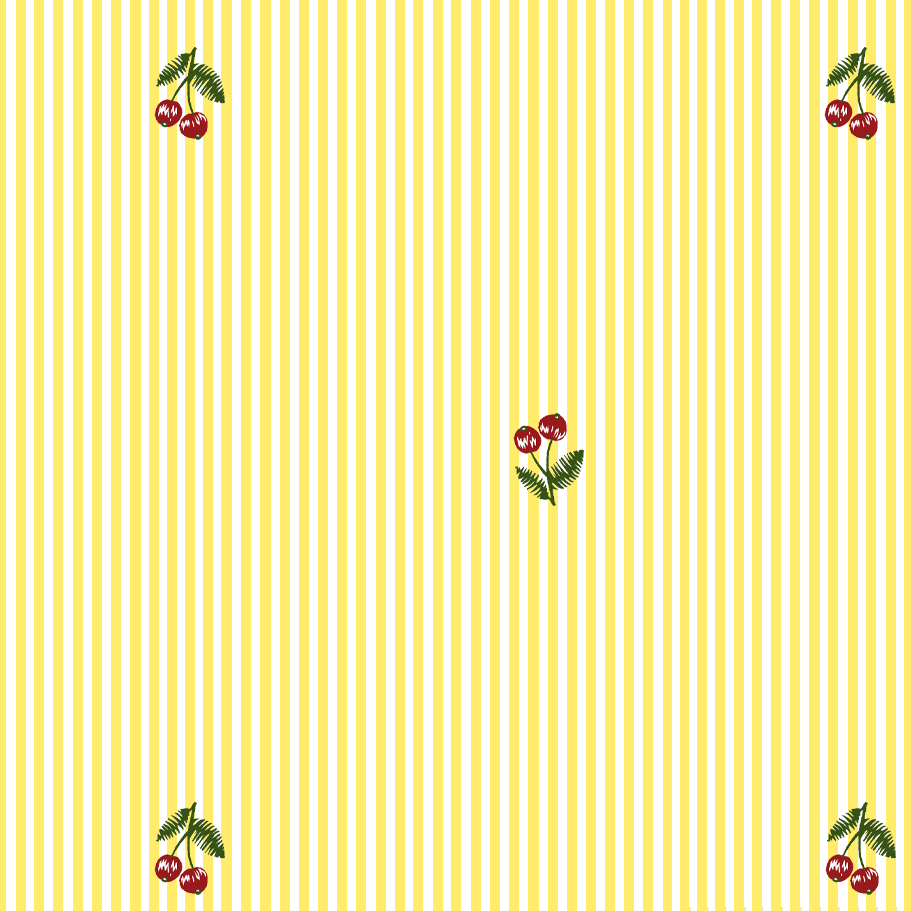 Tecido Tricoline Estampado Listrado Cereja Amarelo B1108v04