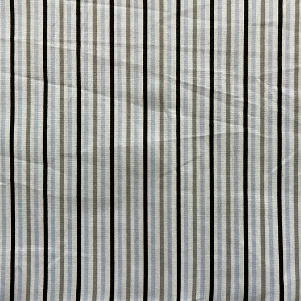 Tecido Tricoline Estampado Listrado Stripe Azul Com Cinza 180600-01