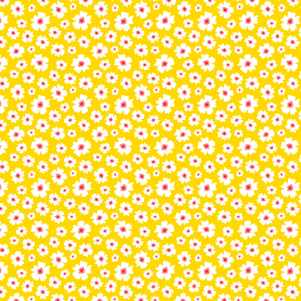 Tecido Tricoline Estampado Margaridas Fundo Amarelo 3086v002