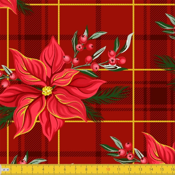 Estampado – Natal 1 – Xadrez Fundo Vermelho – Ninoca