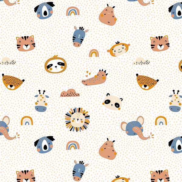 Tecido Tricoline Estampado Reunião de Animais Bolinhas 5168V001