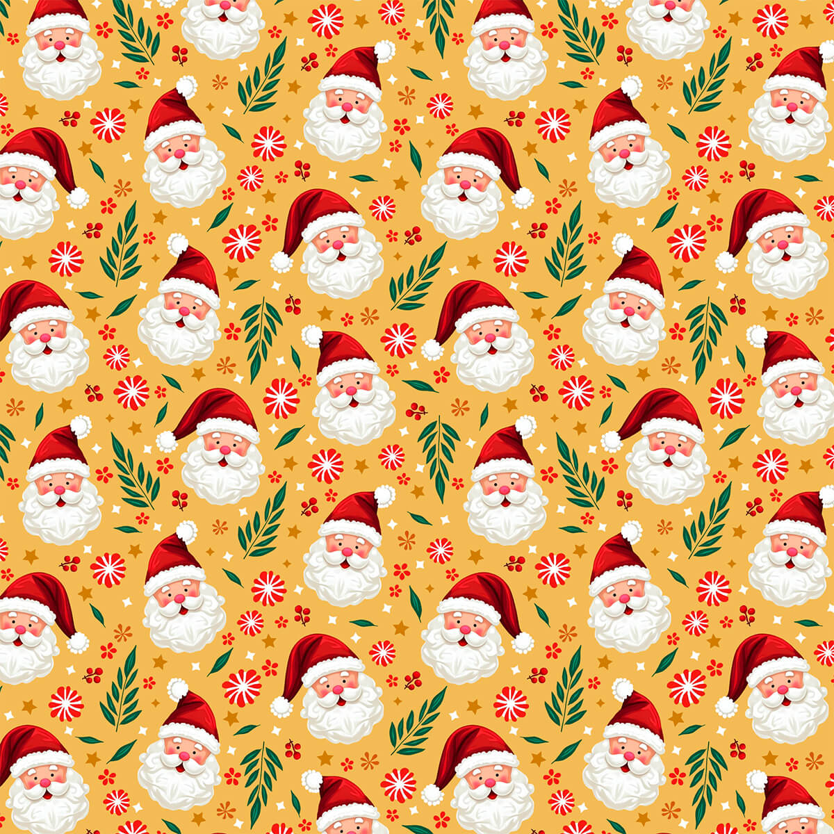 Tecido Tricoline Estampado Sorrisos de Natal 6226v001