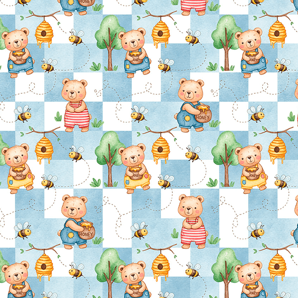 Tecido Tricoline Estampado Urso Comilão 9050V441