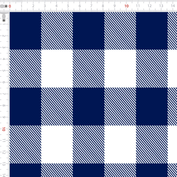 Tecido Tricoline Estampado Xadrez Azul Marinho 1385v06