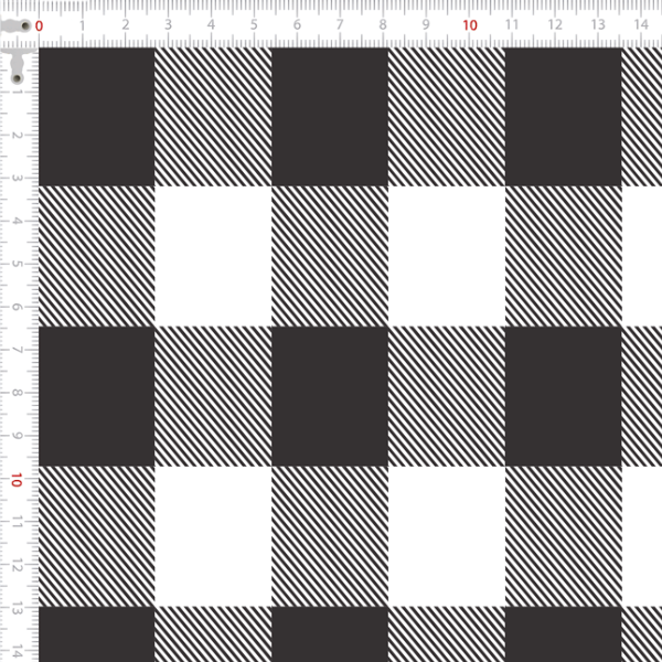 Tecido Tricoline Estampado Xadrez Cinza Escuro 1385v05
