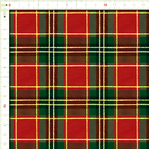 Tecido Tricoline Estampado Xadrez de Natal Fio Lurex Dourado 1032