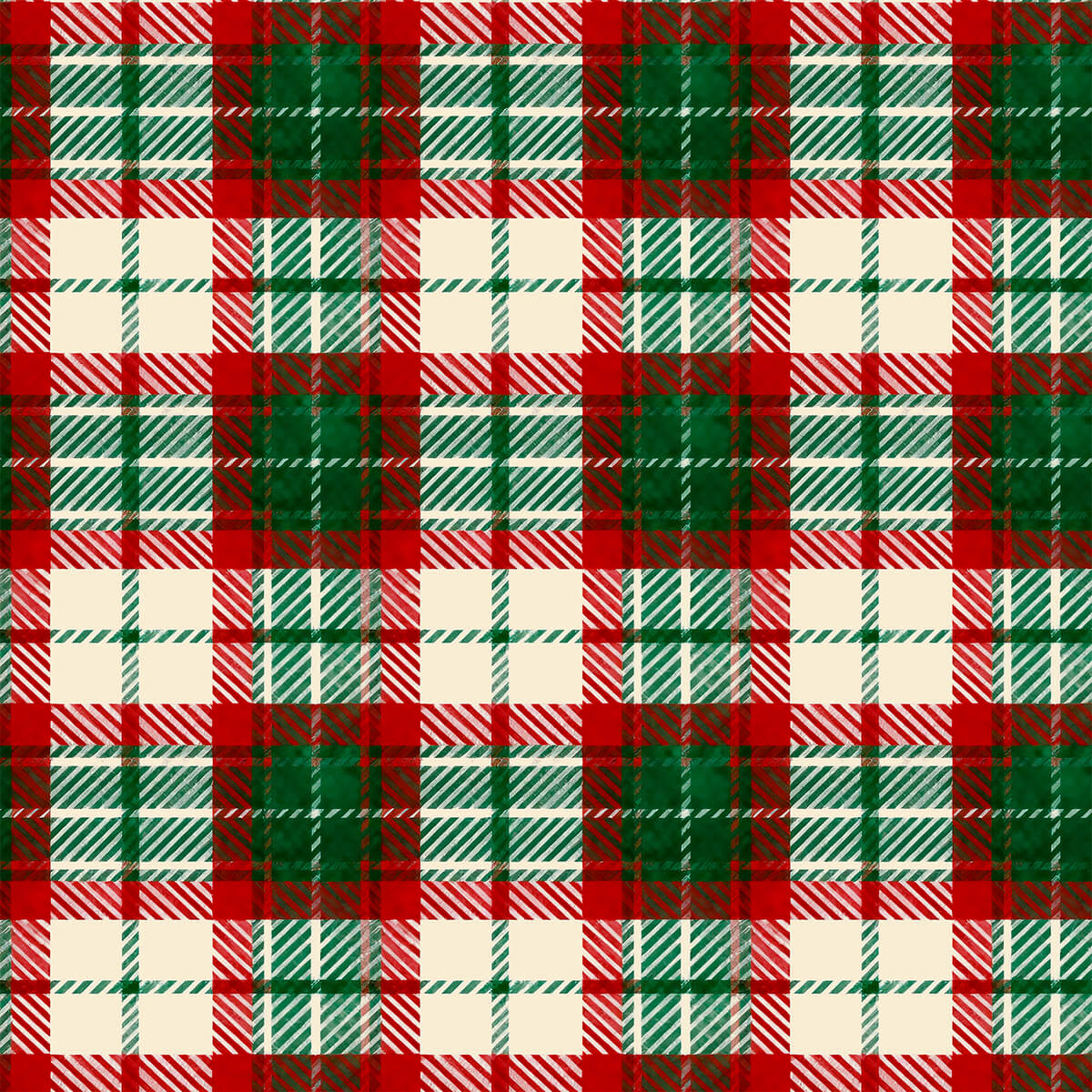 Tecido Tricoline Estampado Xadrez Natal Clássico 6223v001