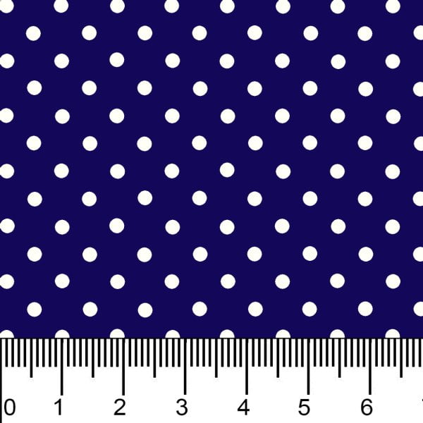 Tricoline Estampado Bolinhas Micro Branca Fundo Azul Marinho 1001vr605