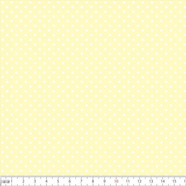 Tricoline Estampado Bolinha Mini Micro Branca Fundo Amarelo Claro 1002v169