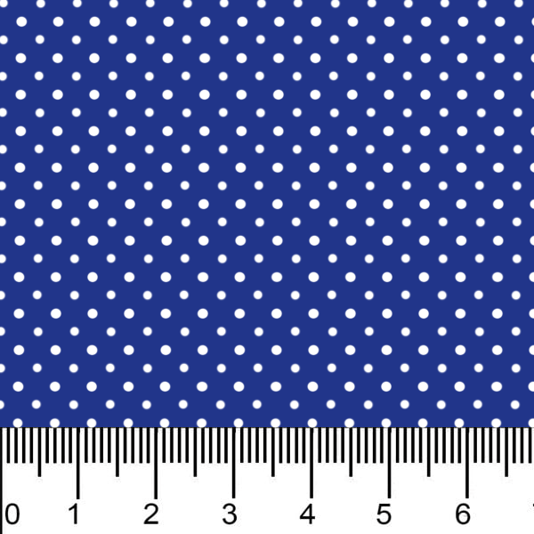 Tricoline Estampado Bolinha Mini Micro Branca Fundo Azul 1002v244