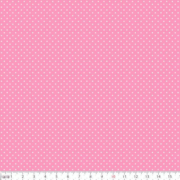 Tricoline Estampado Bolinha Mini Micro Bege Fundo Rosa 1002v146