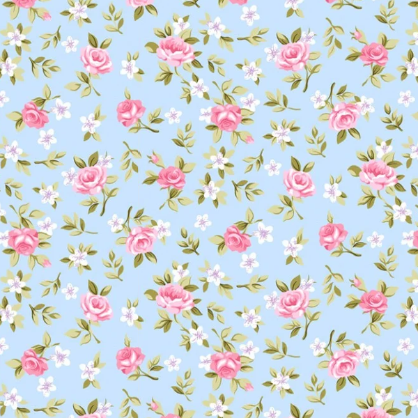 Tricoline Estampado Floral Lúcia Rosa 180355v05