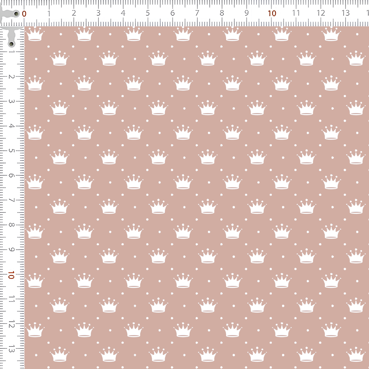 Tricoline Estampado Mini Coroa Fundo Rosa Seco  1143v053 